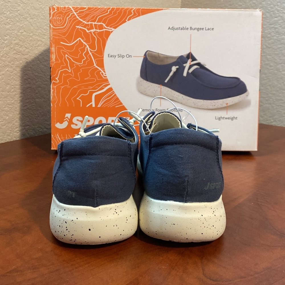 (CLEAR OUT PRICE!!!)Jsport  Women's Light Weight Slip-On Canvas Shoe (BLUE ) - Picture 2 of 7